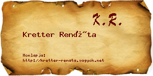 Kretter Renáta névjegykártya